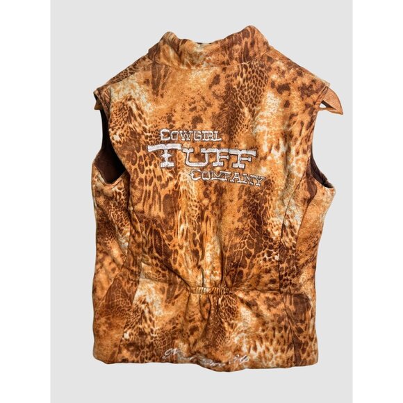 Cowgirl Tuff Co. Women's Camo Reversible Vest, Brown, Sz M - Picture 3 of 4
